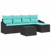 vidaXL Ensemble de Canap&eacute;s avec coussin 6 pcs Noir polyrotin