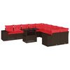 vidaXL Ensemble de canap&eacute; de jardin 11 pcs avec coussins marron