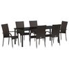 vidaXL Ensemble de salle &agrave; manger pour jardin 7 pcs Marron