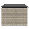 vidaXL Tabouret de jardin coussin gris clair 55x55x37cm r&eacute;sine tress&eacute;e