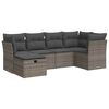 vidaXL Salon de jardin 6 pcs avec coussins gris r&eacute;sine tress&eacute;e