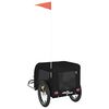 vidaXL Remorque de v&eacute;lo pour animaux de compagnie noir