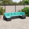 vidaXL Salon de jardin avec coussins 7 pcs marron r&eacute;sine tress&eacute;e