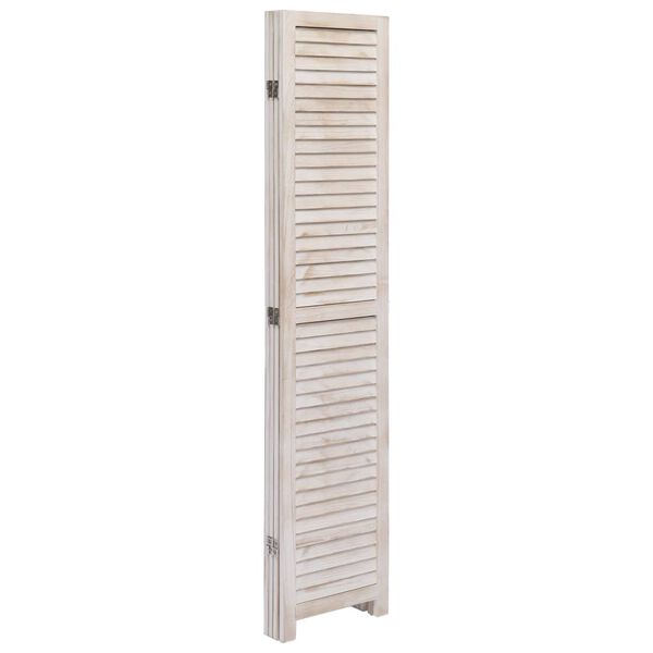 vidaXL Cloison de s&eacute;paration 4 panneaux Blanc 140x165 cm Bois