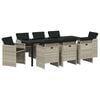 vidaXL Ensemble de salle &agrave; manger pour jardin 9 pc Gris clair