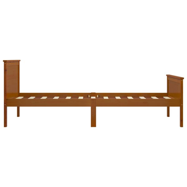 vidaXL Cadre de lit sans matelas Marron miel Bois pin massif 90x200 cm