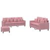 vidaXL Ensemble de canap&eacute;s 3 pcs avec coussins Rose Velours