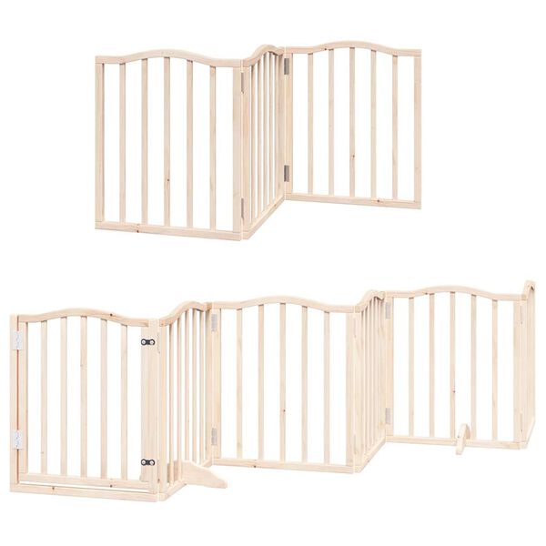 vidaXL Barri&egrave;re pour chien porte pliable 15 panneaux bois de peuplier