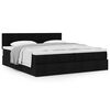 VidaXL Cadre de lit ottoman avec matelas noir 200x200cm tissu
