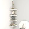 vidaXL &Eacute;tag&egrave;res d'angle murales 4 pcs Ch&ecirc;ne et blanc 25x25x3,8 cm MDF