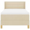 vidaXL Lit &agrave; ressorts avec matelas Cr&egrave;me 200 x 90 cm tissu