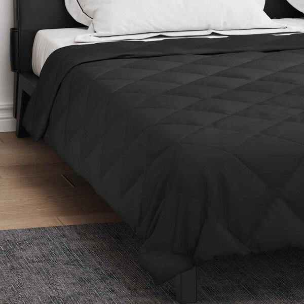 vidaXL Duvet d'&eacute;t&eacute; simple Noir 220 x 240 cm Microfibre