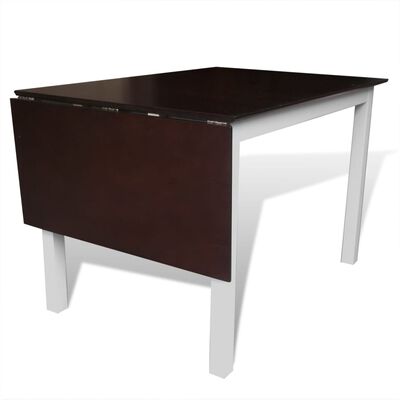 vidaXL Table de salle à manger Bois d'hévéa Marron et blanc 150 cm