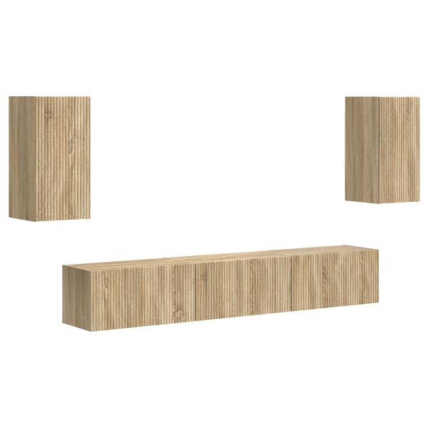 vidaXL Ensemble meuble TV 5 pcs Ch&ecirc;ne Sonoma Bois d'ing&eacute;nierie