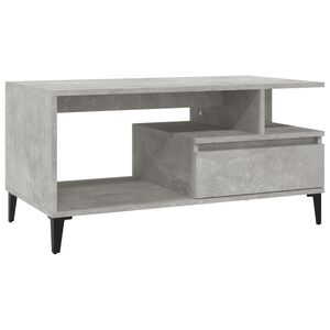 vidaXL Table basse Gris b&eacute;ton 90x49x45 cm Bois d'ing&eacute;nierie