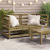 vidaXL Canap&eacute;s d'angle de jardin 2 pcs 70x70x67cm bois de pin impr&eacute;gn&eacute;