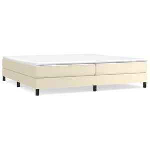 vidaXL Sommier &agrave; lattes de lit avec matelas Cr&egrave;me 200x200cm Similicuir