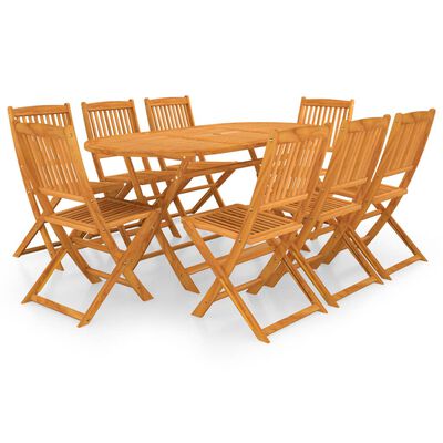 vidaXL Ensemble à manger de jardin pliable 9 pcs bois d'acacia solide