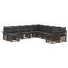 vidaXL Ensemble de canap&eacute; de jardin 11 pc Gris et Gris fonc&eacute; polyrotin