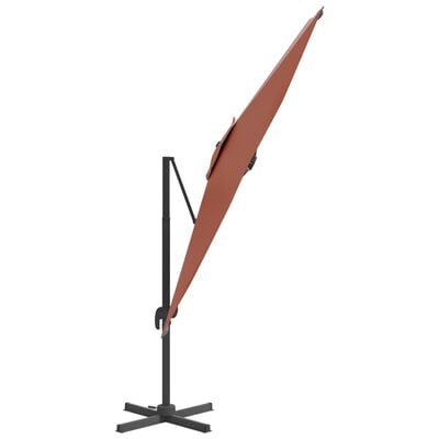 vidaXL Parasol déporté avec mât en aluminium Terre cuite 300x300 cm