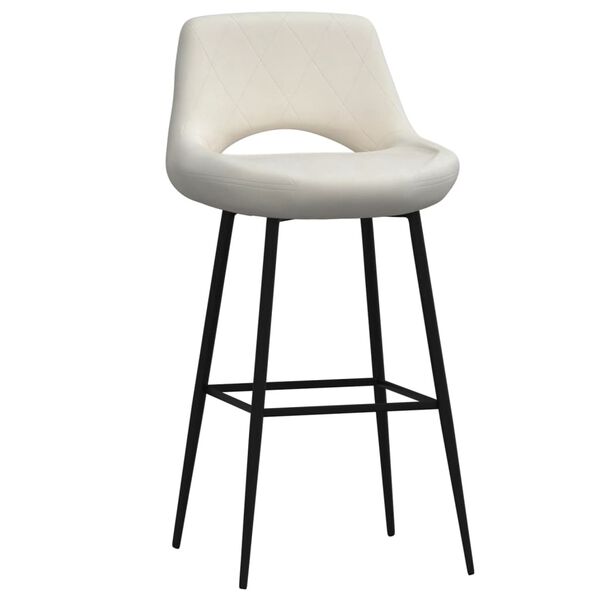 vidaXL Tabouret de bar Cr&egrave;me Velours