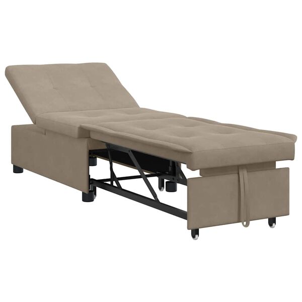vidaXL Canap&eacute;-lit escamotable Taupe 194 x 67 x 82 cm Microfibre