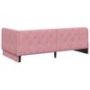 vidaXL Cadre de lit d'angle avec matelas Rose 90 x 200 cm Velours