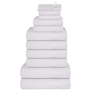 vidaXL Ensemble de serviettes 12 pcs FROGN blanc 100% coton