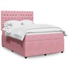 vidaXL Sommier &agrave; lattes de lit avec matelas Rose 140x200 cm Velours