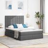 vidaXL Lit avec rangement et LED Gris fonc&eacute; 140 x 200 cm Polyester