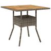 vidaXL Ensemble &agrave; manger de jardin et coussins 3 pcs gris rotin acacia