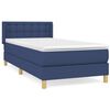 vidaXL Sommier &agrave; lattes de lit avec matelas Bleu 90x190 cm Tissu