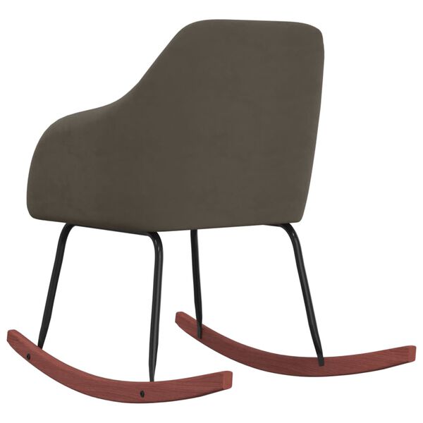 vidaXL Chaise &agrave; bascule Gris fonc&eacute; Velours