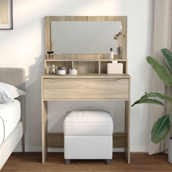 vidaXL Tables de maquillage pour chambre avec tiroir Ch&ecirc;ne Sonoma