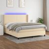 vidaXL Sommier &agrave; lattes de lit matelas LED Cr&egrave;me 180x200 cm Tissu