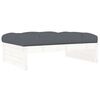vidaXL Repose-pied de jardin 120x80 cm blanc bois de pin massif