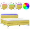 vidaXL Sommier &agrave; lattes de lit avec matelas LED Vert 180x200 cm Tissu
