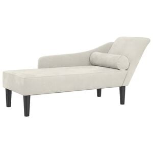vidaXL Chaise longue avec coussins cr&egrave;me velours