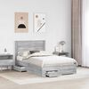 vidaXL Cadre de lit Gris Sonoma 135 x 190 cm Bois d'ing&eacute;nierie