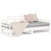 vidaXL Lit coulissant sans matelas blanc bois de pin solide