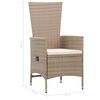 vidaXL Ensemble &agrave; manger de jardin 3 pcs beige