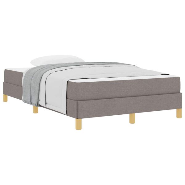 vidaXL Lit &agrave; ressorts avec matelas Taupe 120 x 190 cm tissu