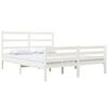 vidaXL Cadre de lit sans matelas blanc bois massif