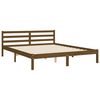 vidaXL Cadre de lit avec t&ecirc;te de lit marron miel 160x200cm bois massif