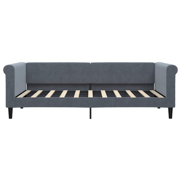 vidaXL Lit de repos gris fonc&eacute; 90x190 cm velours