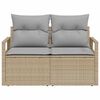 vidaXL Canapé de jardin avec coussin 120 x 62 x 69 cm polyrotin