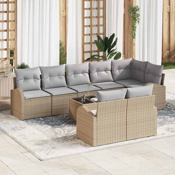 vidaXL Ensemble de canap&eacute; de jardin Beige et gris 55 x 55 x 37 cm