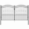 vidaXL Portail de cl&ocirc;ture avec pointe Gris 305 x 175 cm Acier