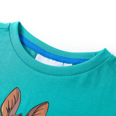 T-shirt pour enfants avec manches courtes menthe foncé 92