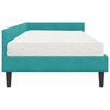 vidaXL Cadre de lit d'angle avec matelas Autre 2 pcs Turquoise Velours